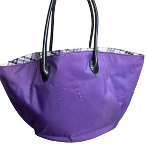 Burberrys Blue Label GUC Nova Check Purple Tote Bag